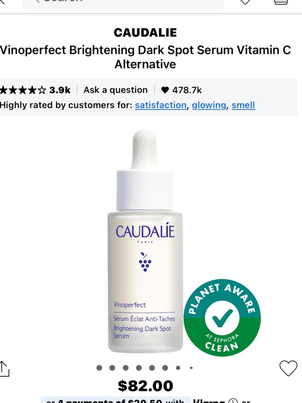 Caudalie Vinoperfect Brightening Dark Spot Serum